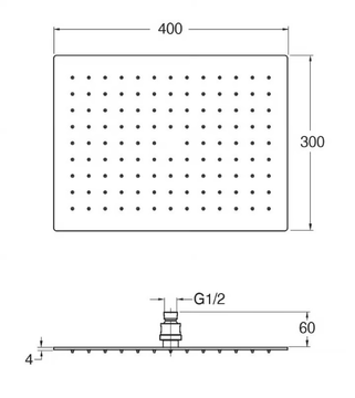 CRIPD009 - Rectangular overhead shower with anti-lime system by CRISTINA Rubinetterie - view 3